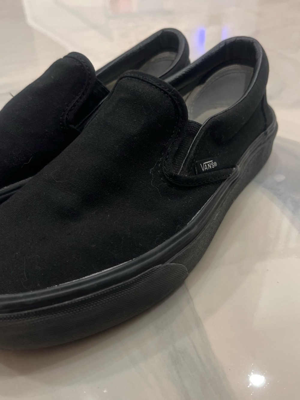 Vans Black Canvas Classic Slip-On Loafers